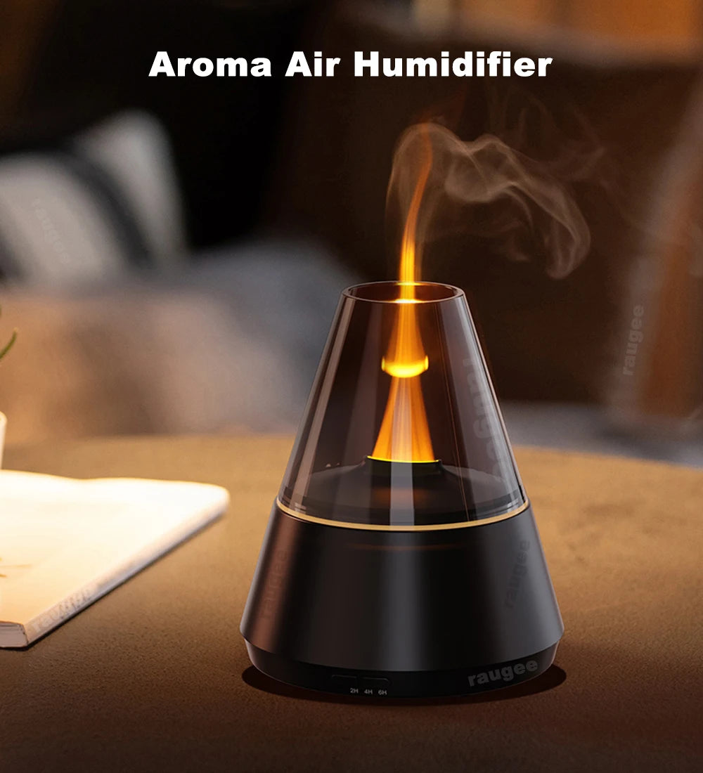 High-end essential oil diffuser with a flame design. An elegant, silent, and safe decorative object. Creates a luxurious and relaxing atmosphere every day.