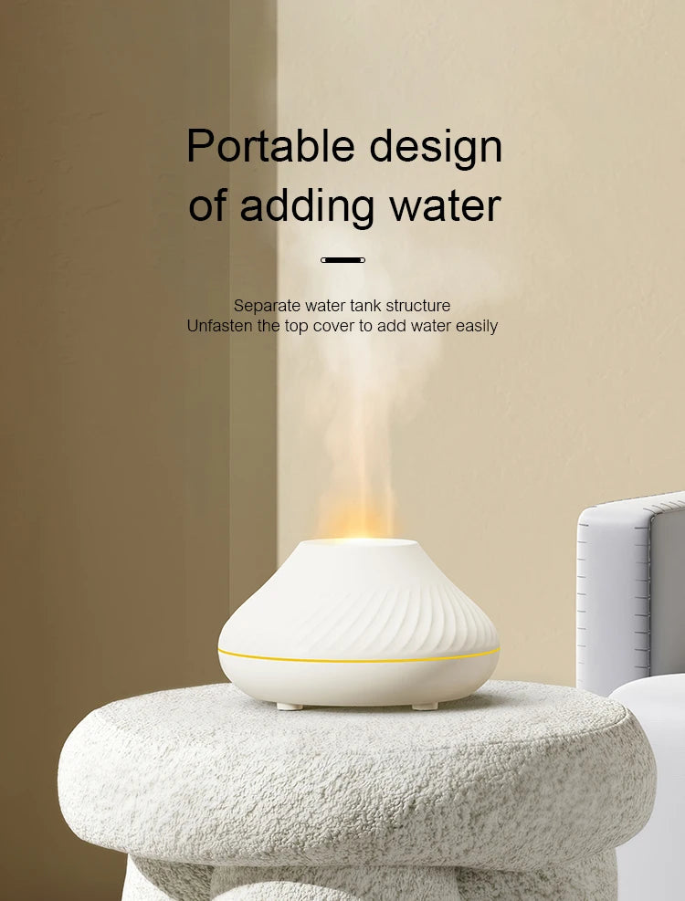 Volcano Diffuser with Flame Effect 130ML – Relaxing Ultrasonic Aromatherapy