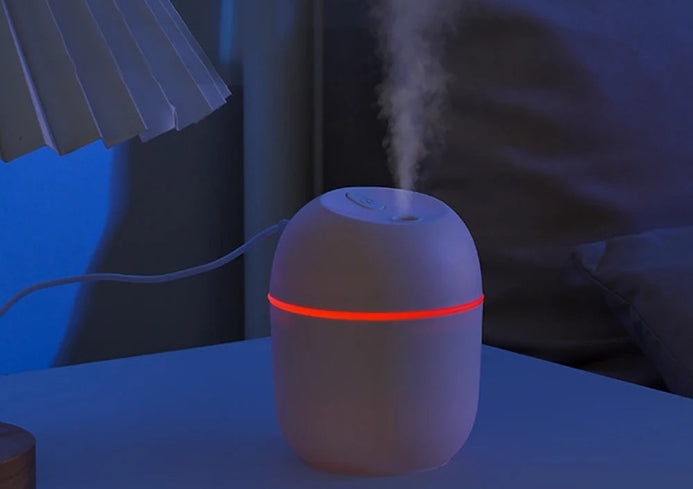 220ml Silent USB Air Humidifier with Essential Oil Diffuser and LED Light – For Car, Bedroom, Office 