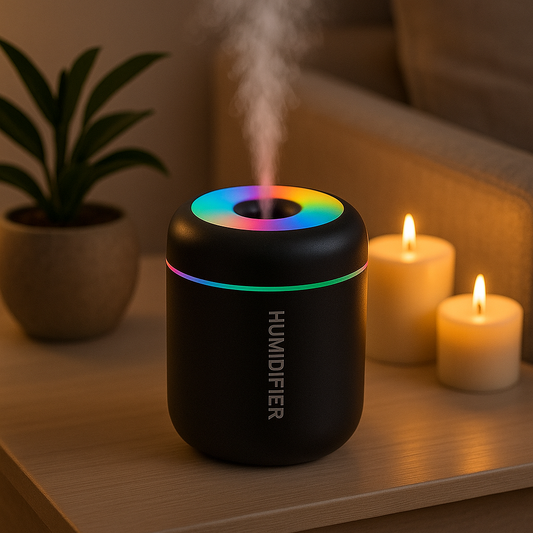 Diffuseur d’Huiles Essentielles & Humidificateur Ultrasonique USB –  | Compact, Silencieux, Idéal Maison, Bureau & Voiture