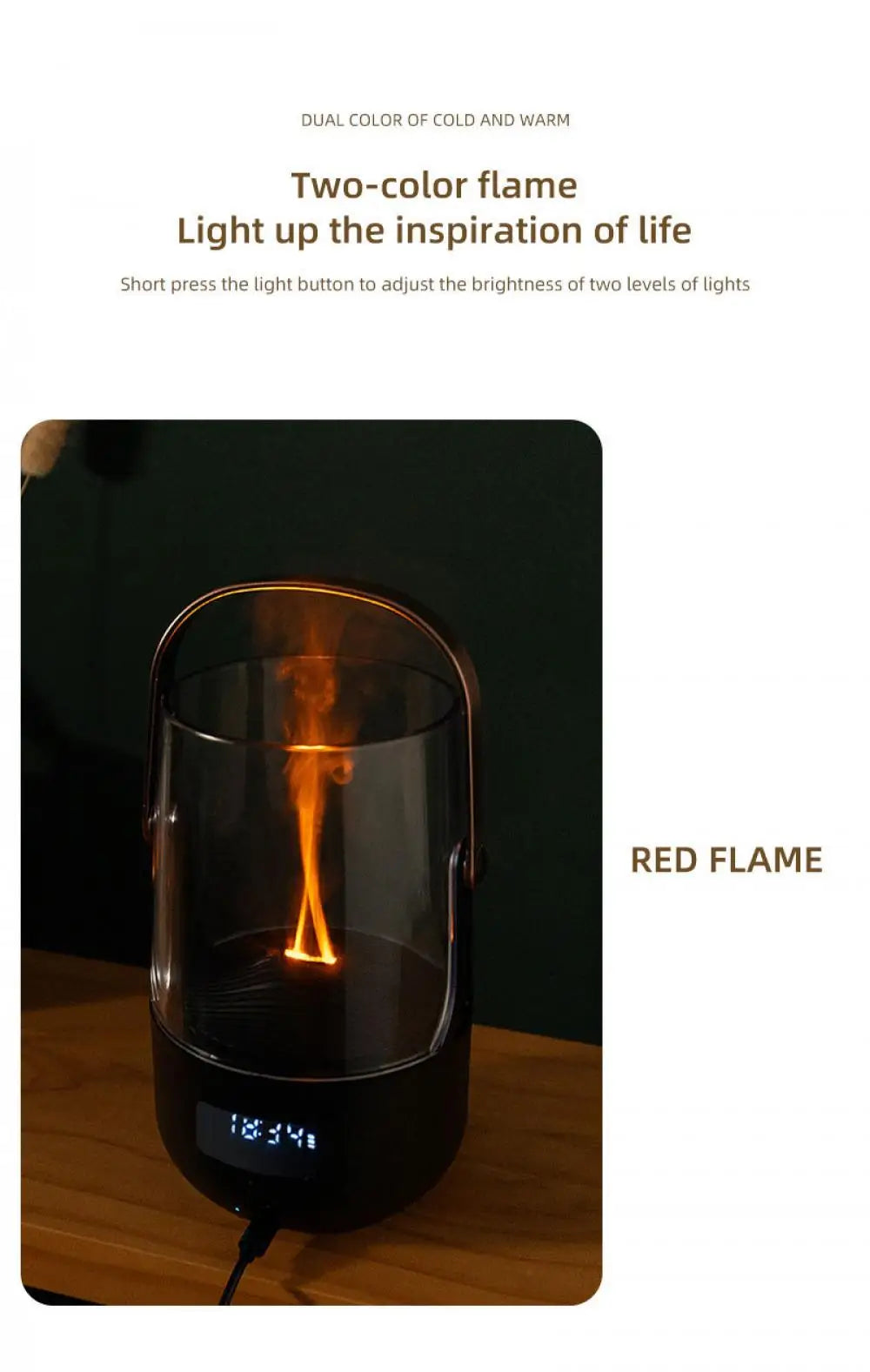 Retro Flame Effect Diffuser – Aromatherapy & Warm Atmosphere