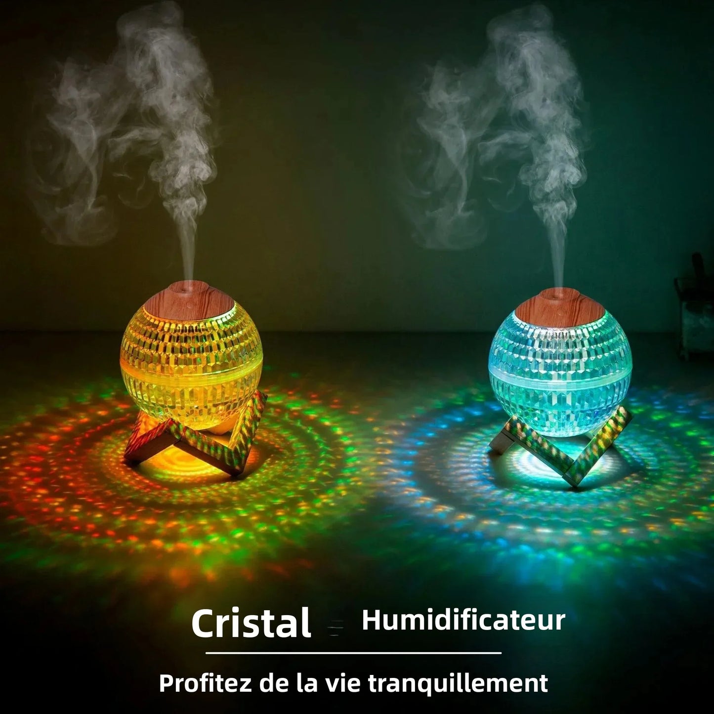 350ml Crystal Light Diffuser – Zen Ambiance LED Humidifier