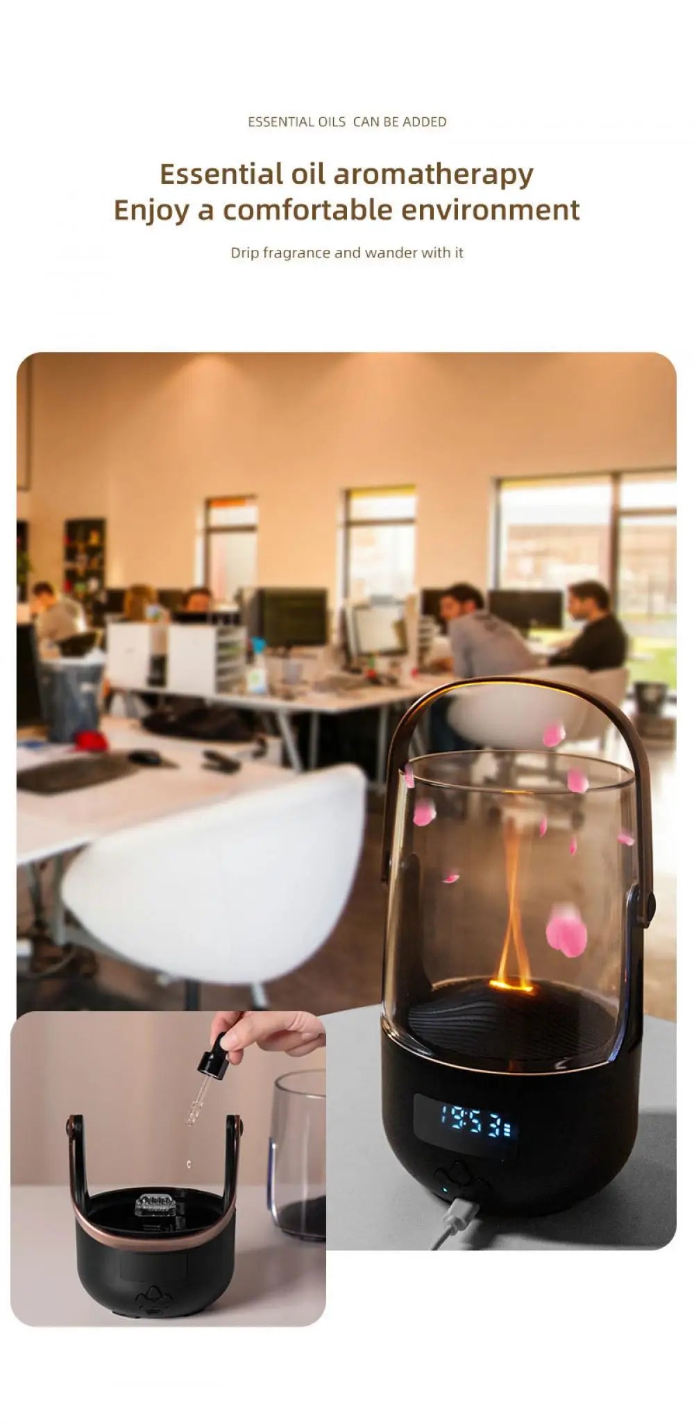 Retro Flame Effect Diffuser – Aromatherapy & Warm Atmosphere