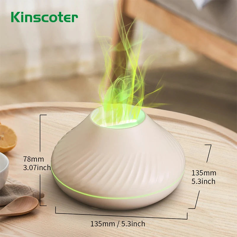 Volcano Diffuser with Flame Effect 130ML – Relaxing Ultrasonic Aromatherapy