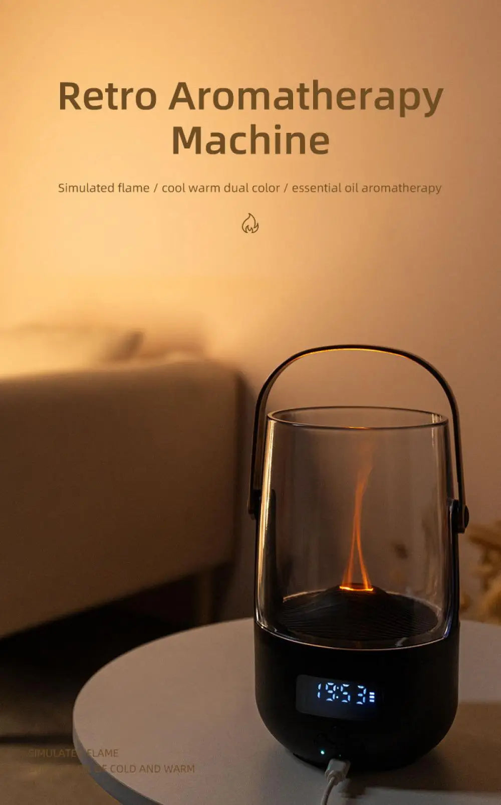 Retro Flame Effect Diffuser – Aromatherapy & Warm Atmosphere