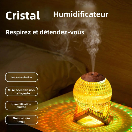 Diffuseur Cristal Lumineux 350ML – Humidificateur LED Ambiance Zen