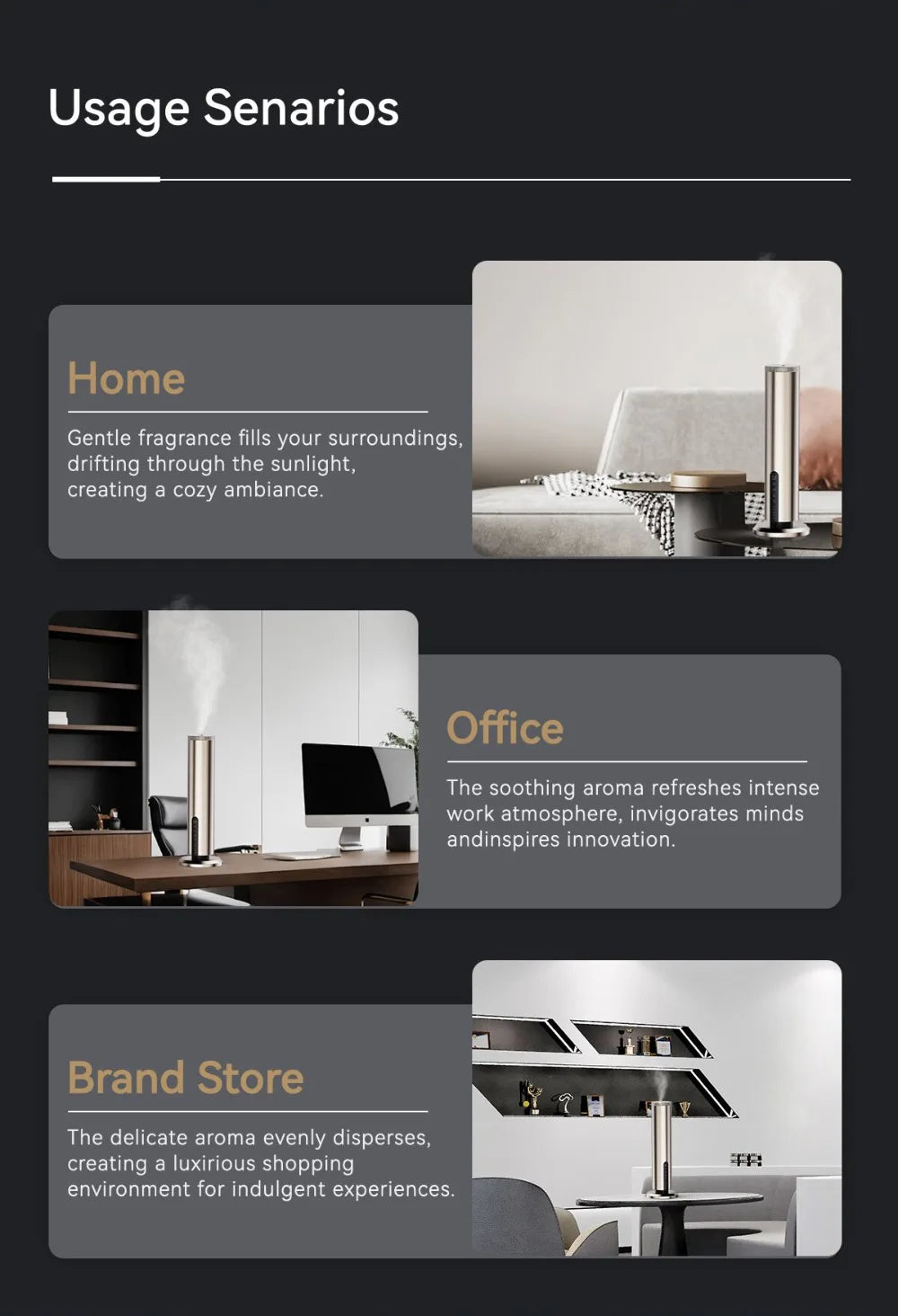 Diffuseur Connecté  très Haute Gamme – Bluetooth & WiFi pour Grands Espaces