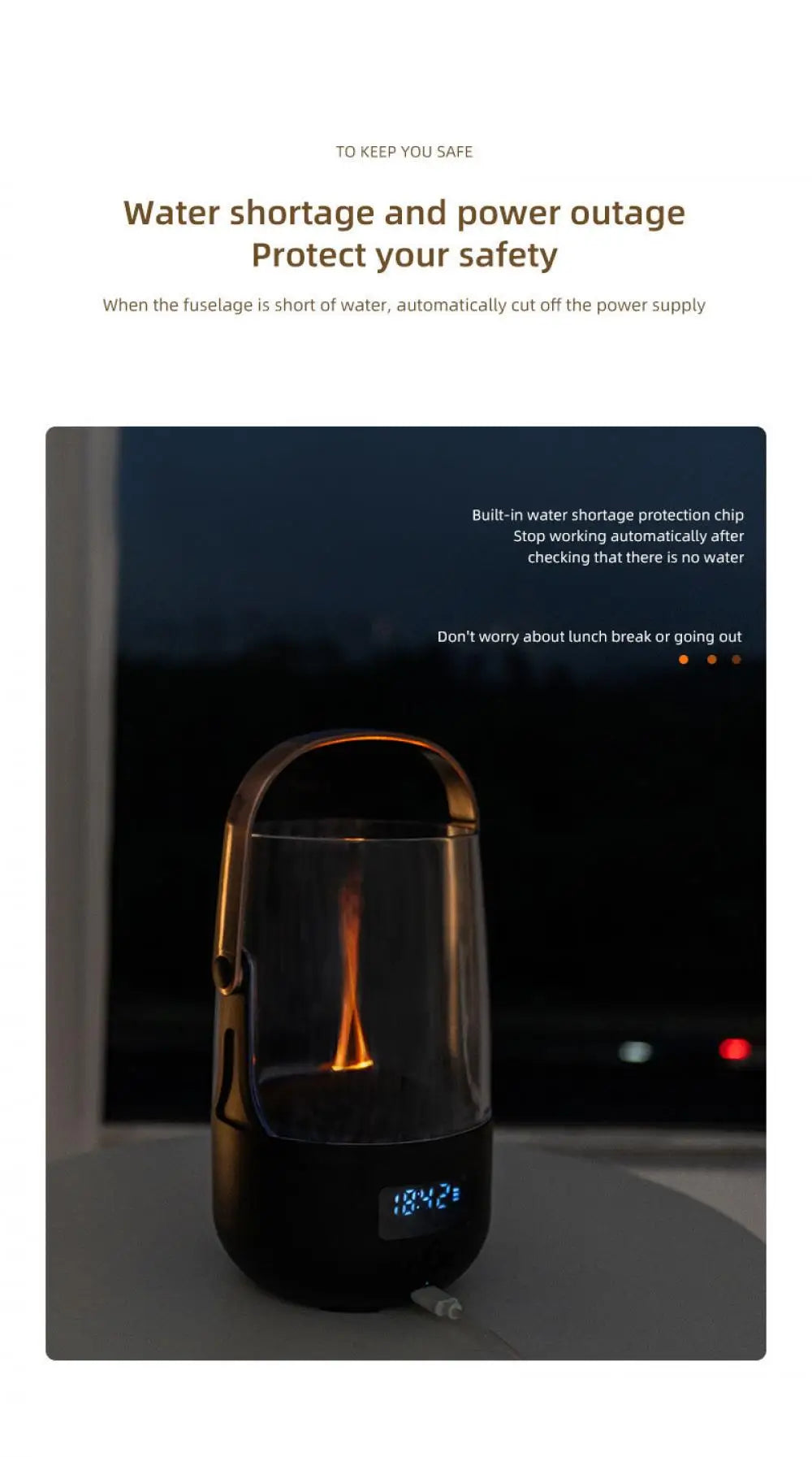 Retro Flame Effect Diffuser – Aromatherapy & Warm Atmosphere