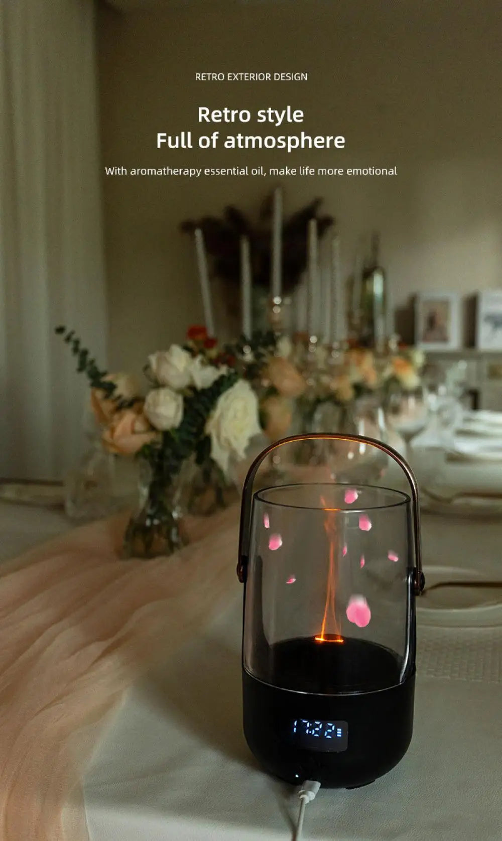 Retro Flame Effect Diffuser – Aromatherapy & Warm Atmosphere