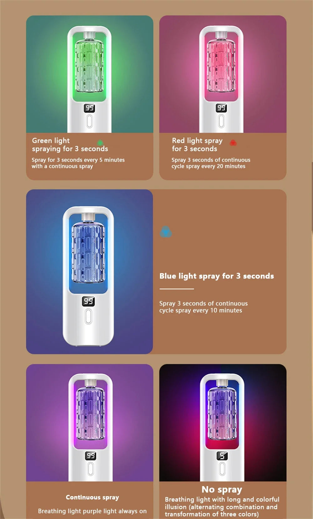 diffuseur Humidificateur d’Air Décoratif avec Lumières d’Ambiance – Ultra Silencieux