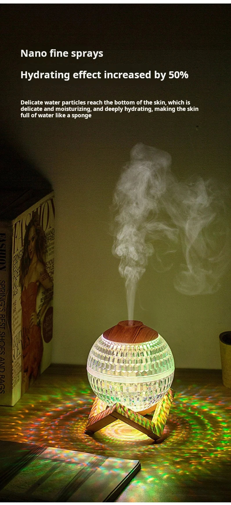 350ml Crystal Light Diffuser – Zen Ambiance LED Humidifier