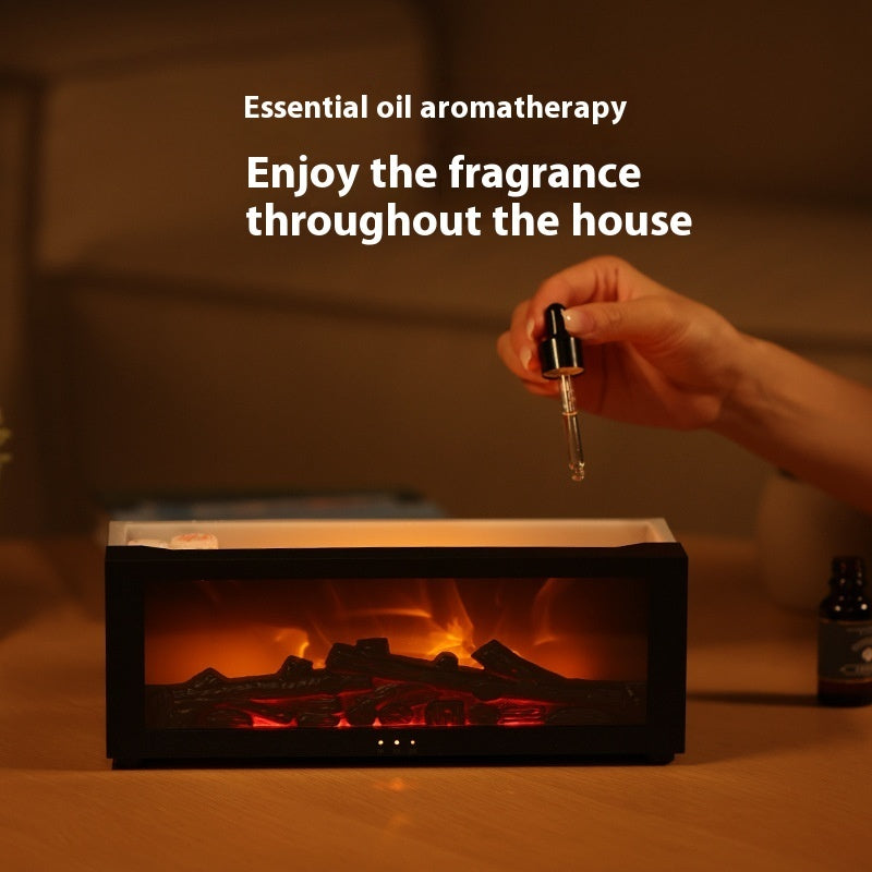 7-Color Flame Effect Fireplace Diffuser – Luxury Aromatherapy Humidifier